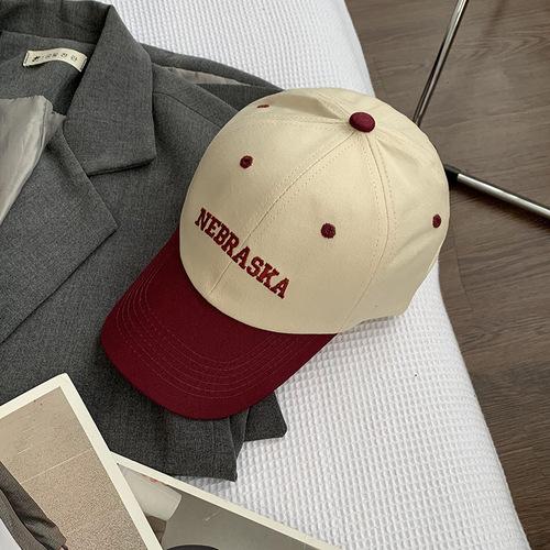 

Бейсболка з вишитою літерою, дитяча, весняна, жорстка, універсальна, модна, відповідного кольору обличчя, маленька чоловіча кепка Adjustable бордовий