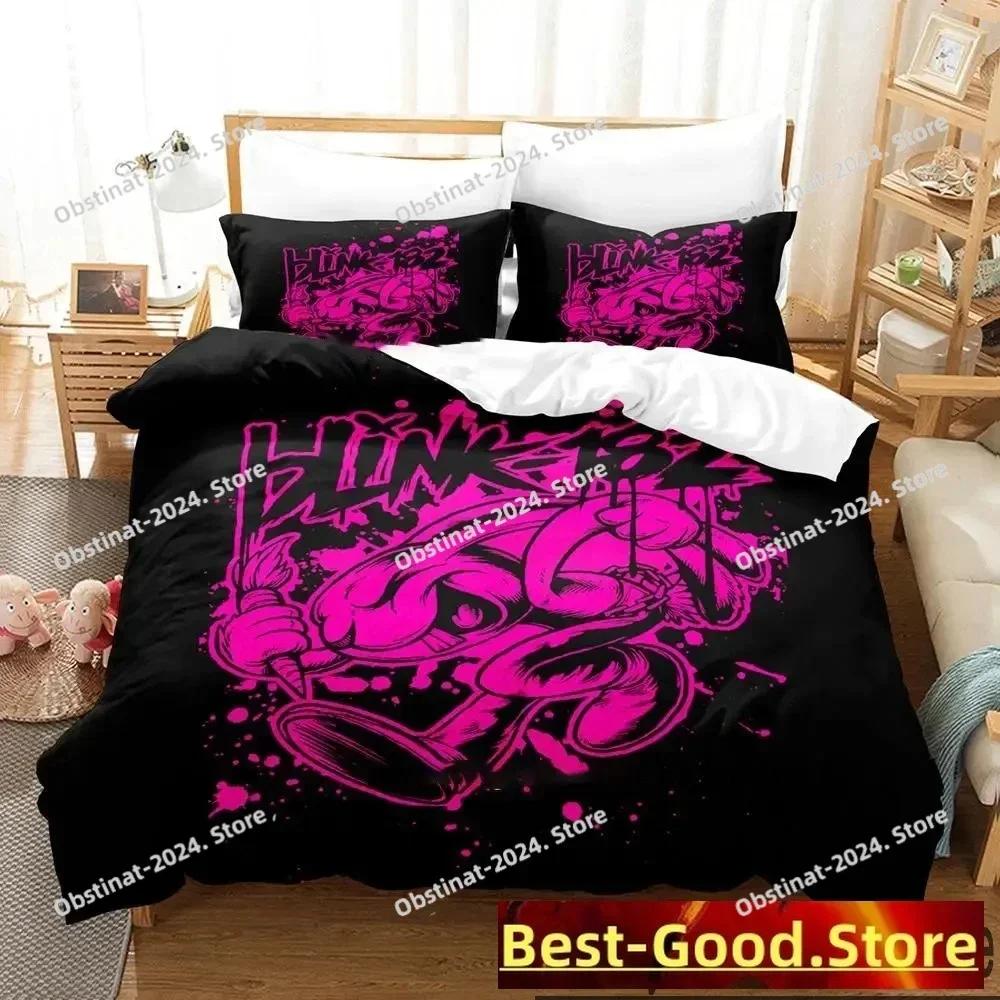 3D Fashion Blink-182 BAND LOGO Bedding Set Printed single Comforter Quilt Duvet Cover Pillow Case 3 Pieces Sets Kids Adult Size