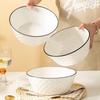 8-Inch Large Ceramic Noodle and Soup Bowl - High-End Household Cutlery for Personal Use