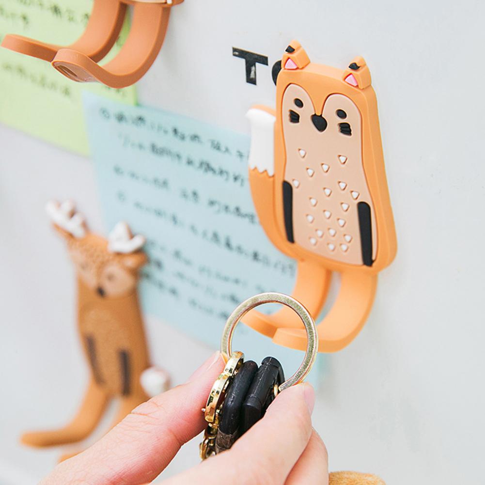 Refrigerator Magnet Cute Animal Shape Silicone Magnetic Hook Decorative Fridge Sticker Hanger Hook For Home