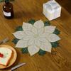 Red Snowflake Drink Coaster New Year Christmas Decoration Felt Dish Tray Pad Dinner Table Accessory Dinnerware Cup Mat