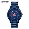 Sanda TEMU Men's Waterproof Quartz Watch with Hollow Dial and Steel Band
