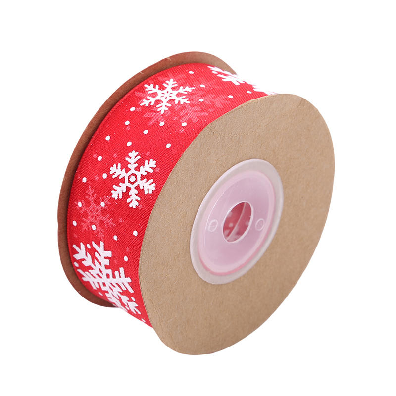 Christmas Printed Ribbons Crafts Sewing Clothing Gift Bow Natural Organza Satin Ribbon Wedding Diy Trim Fabric Decor Accessories