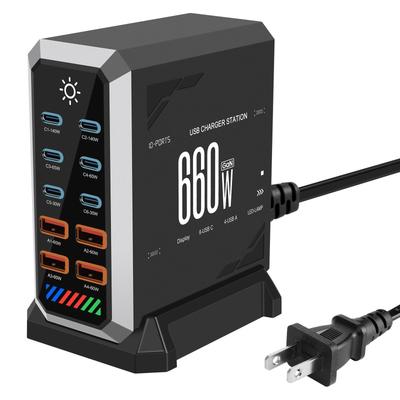 660W High-Power Multi-Port GaN Fast Charger for Phones & Tablets - Universal Desktop Charging Station