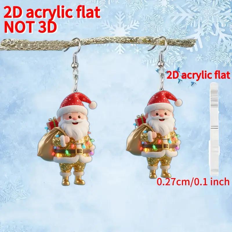Santa Claus & Christmas Tree Acrylic Earrings