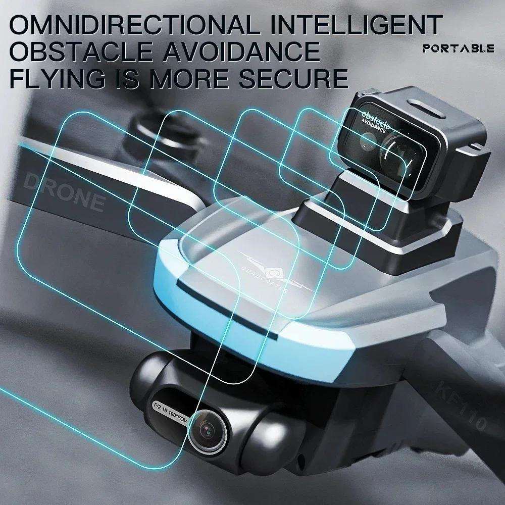 KF110 MAX MINI Drone 4K 2-Axis PTZ HD Dual Camera Laser Obstacle Avoidance Brushless Motor GPS 5G WIFI RC FPV Quadcopter Toy