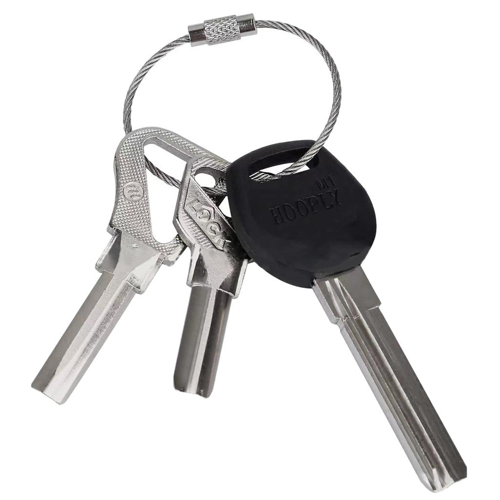 10 Pcs Stainless Steel Wire Keychains Luggage Label Loop Cables Key Rings Loop for Outdoor Hiking Home Car Keys