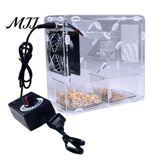 Manual Grain Cleaning Assistant Bird Seeds Cleaner, Adjustable Speed Winnower Machine, Transparent Acrylic Blower Shell Efficient Separation Tool for