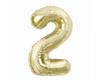 Foil Balloon, Number 2, Gold, Champagne, 85 Cm