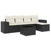 VidaXL Garden Lounge Set with Cushions 6 Pcs, Patio Sofas, Patio Furniture Set, Outdoor Furniture, Black 3254833