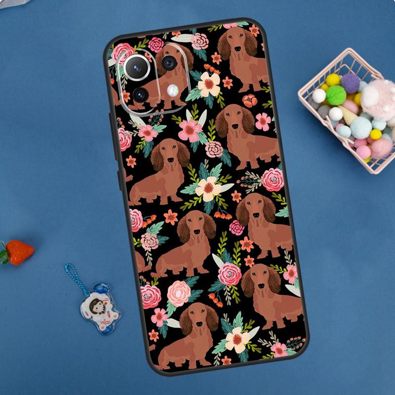 Cartoon Dachshund Dog Case For POCO F5 X3 X5 Pro X4 F4 GT C40 M5s F3 Cover For Xiaomi 13 12 Lite 12T 11T Pro 12X