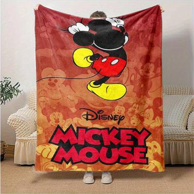 1pc, Cozy Mickey Mouse Home Decor Blanket: A Perfect Gift for Your Bedroom, Living Room, or Travel, Flannel Throw Blanket, Ideal for Couches