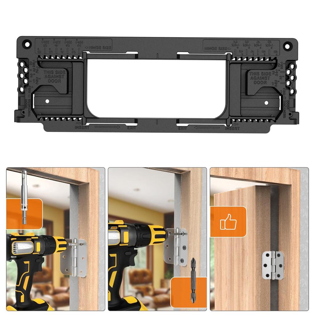 Hinge Drilling Jig Installation Locator Template for 2?12 to 6 Inch Hinges and 1?38 to 2?12 Inch