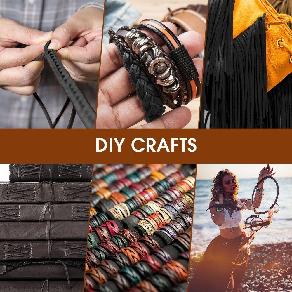 5 Yards Braiding String DIY Real Leather Strips  DIY Necklace Bracelet Accessories