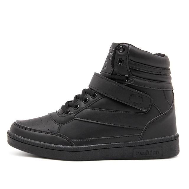 Fashion Brand Womens Breathable High Top Skateboard Shoes Casual Non-slip Sport Shoes Ladies Platform Hidden Increasing Leather Sneakers