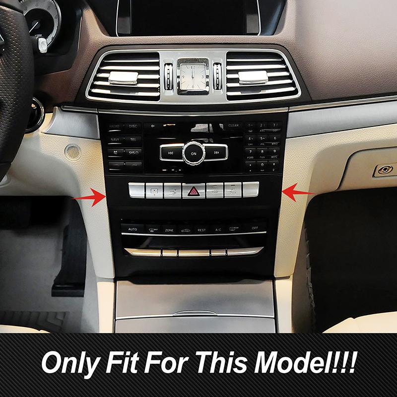 Carbon Fiber Color Car Console Air Condition CD Button Panel Frame Trim For Mercedes Benz E Class W212 2014-2015 Accessories