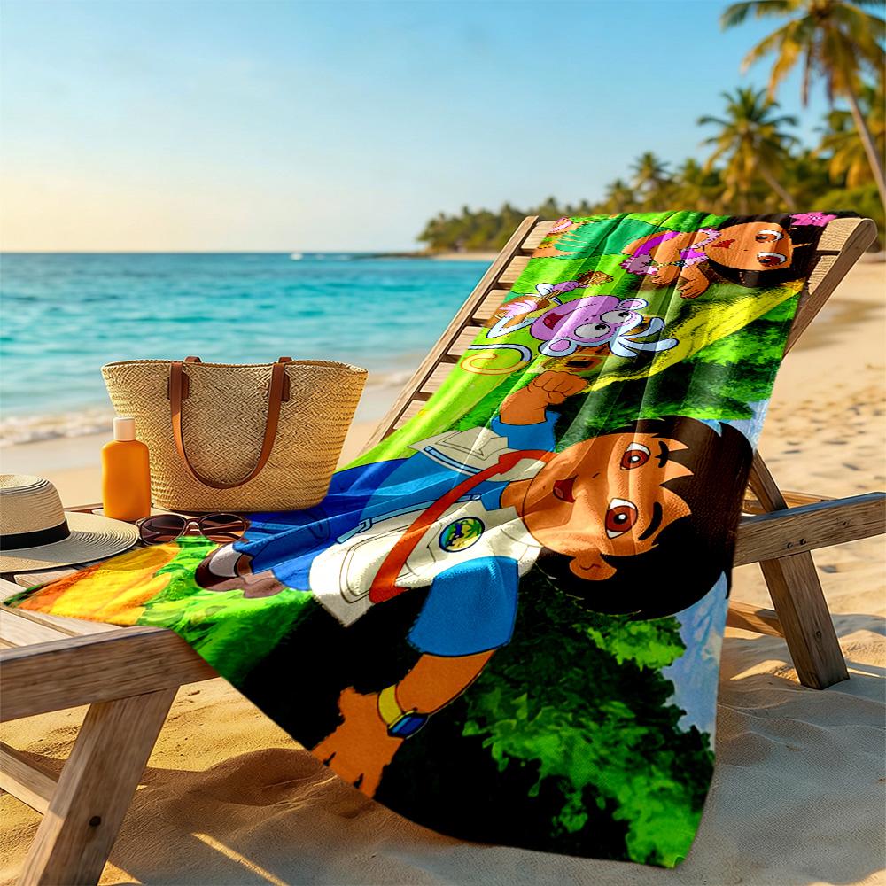 Dora Explorer Beach Towel Soft Durable Quick-Dry Comfortable Lightweight Portable for Swimming,Beach,Camping, Travel, Beach Accessories,Gym