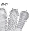 Male Condoms 5Pcs/Set Men External Use Soft Transparent Sexual Stimulation Sex Toy Large Particles Penis Sleeves Spike for Couple