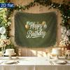 Birthday Party Confetti Gifts Backdrop, Golden Polyester Banner for Photo Booth & Wall Decor