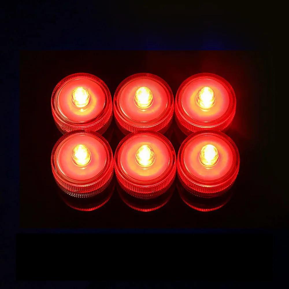 1PC Mini Submersible LED Lights Waterproof Small Tealight Candles Battery Operated Underwater Light for Vase Pool Pond Halloween
