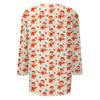 Women's Casual Christmas Printed Three-Quarter Sleeve Neck T-Shirt Tee Top