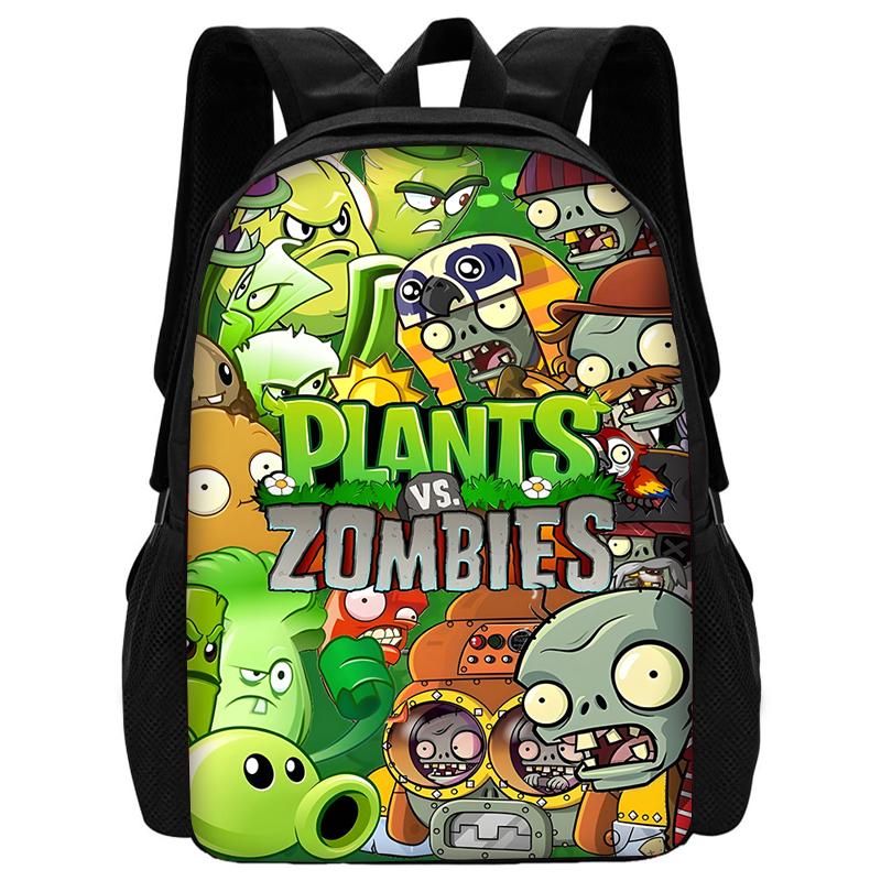 Child Hot Game For P-Plantss Vs Z-Zombiess School Backpack with Lunch Bags ,Pencil Bags ,School Bags for Boys Girls Best Gift