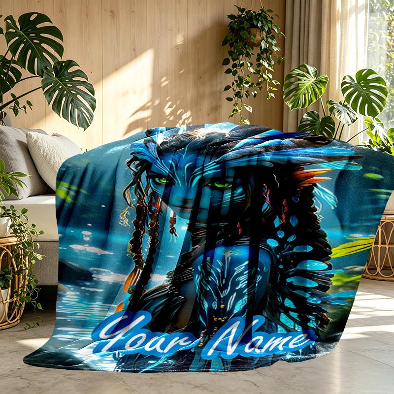 Coperta Stampata con Avatar Personalizzato e Nome Personalizzato, Decorazione per la Casa, Camera da Letto, Divano, Campeggio, Divanetto, Regali per Compleanno Natale