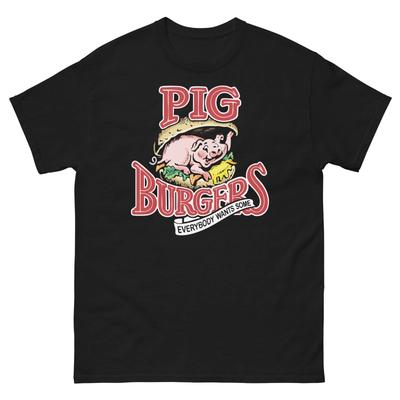 PIG BURGERS Black Better Off Dead Graphic 100% Cotton T-shirt Mens Tees Top Unisex Classic Tee