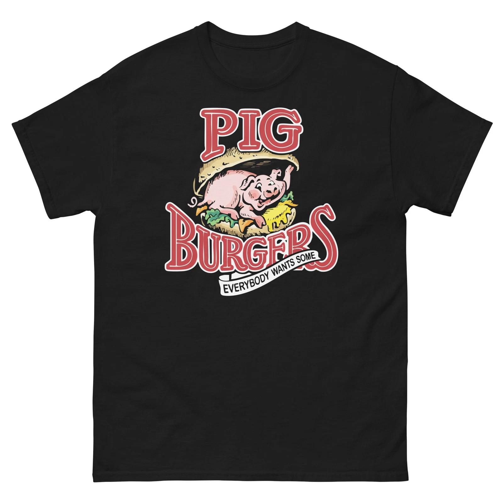 

PIG BURGERS Black Better Off Dead Graphic 100% Cotton T-shirt Mens Tees Top Unisex classic tee S