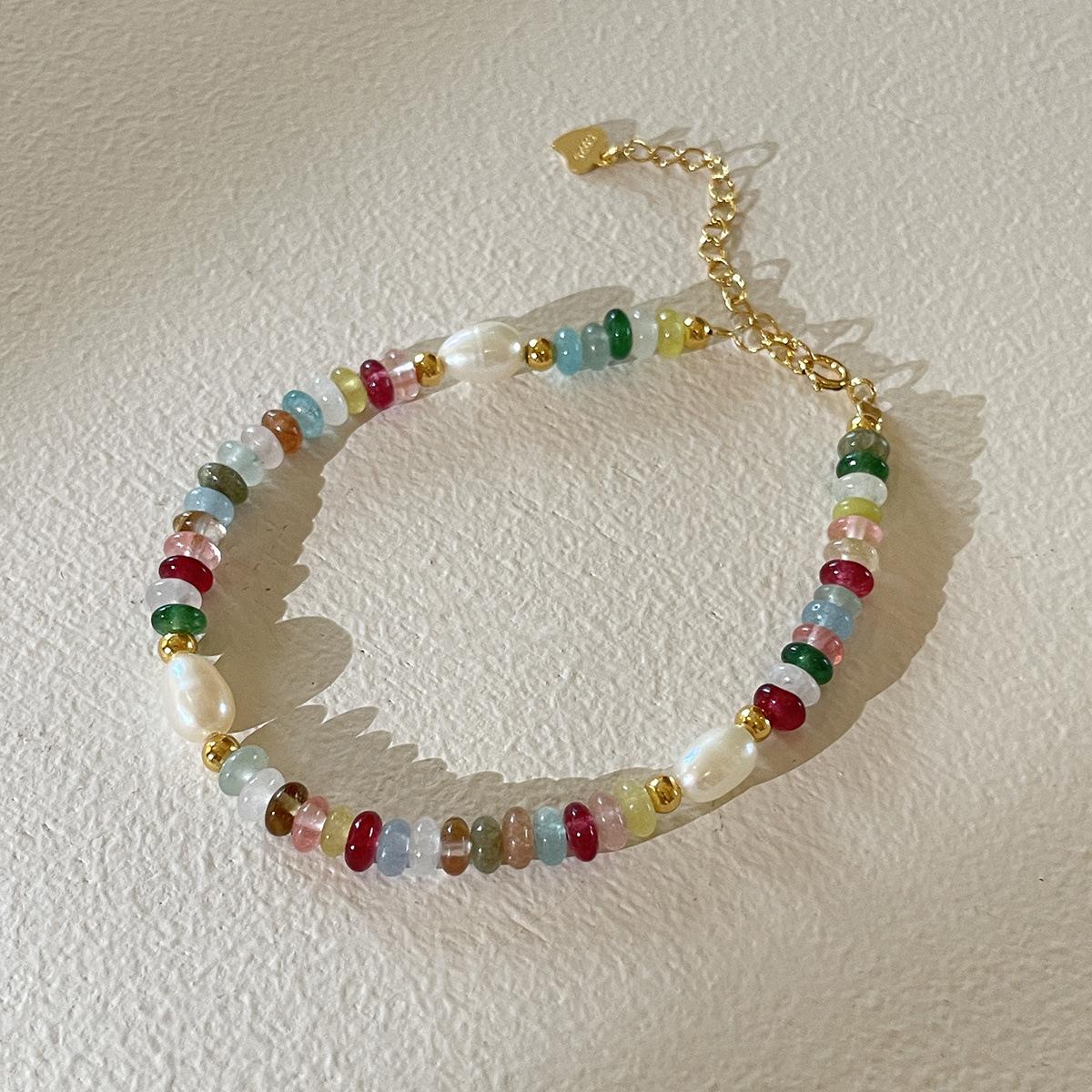 

Винтажный браслет из натурального камня дофаминового цвета, женский легкий роскошный браслет из жемчуга Мори, осенне-зимние украшения из стерлингового серебра 925 silver