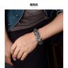 Stainless Steel Skull Bracelet Men Punk Hip Hop Style Geometric Biker Accessory Adjustable 22.5cm Polished