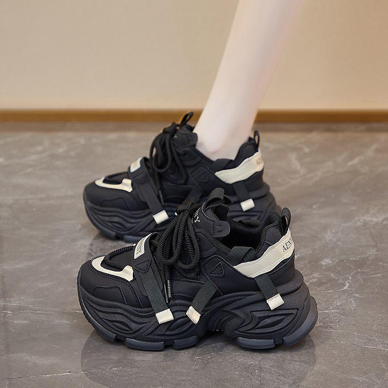 

Массивные кроссовки для женщин Новинка Увеличивающие рост Повседневные Спортивные Кроссовки Толстая подошва Универсальная обувь в стиле athleisure 40