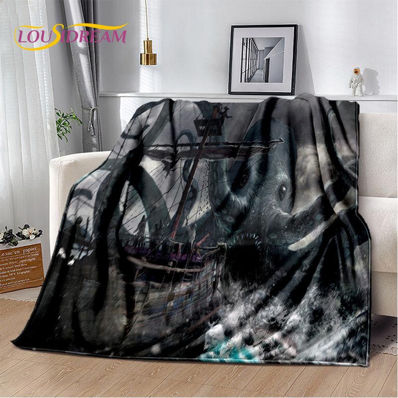 A Pirate Boat,Barque,Boat Ship Monster Soft Plush Blanket,Flannel Blanket Throw Blanket for Living Room Bedroom Bed Sofa Picnic