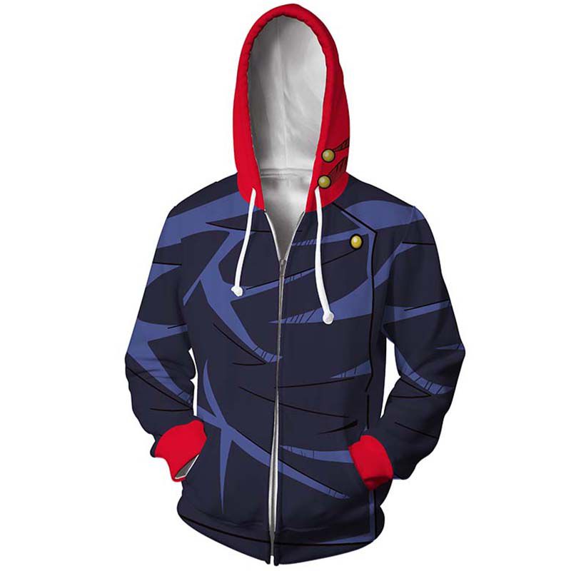 Men Jujutsu Anime Kaisen Hoodies Coat Pullover Sweatshirt Hooded Tops Jumper