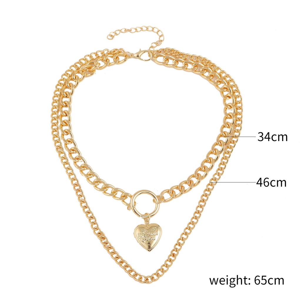 Necklace for Women Necklaces Ins Wind Multilayer Double Layer Necklace Collarbone Chain Love Heart Necklace Female Niche Design Sense Elegant Necklace