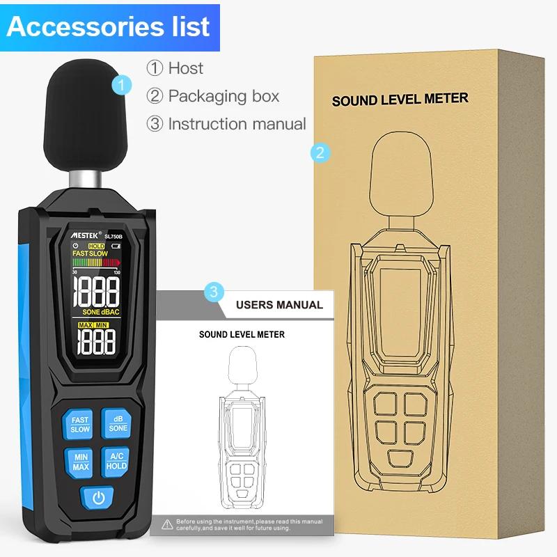 

дБ Sone Unit Shift SL750B Измеритель уровня звука от 30 до 130 дБ Измеритель уровня громкости аудиошума Весовой децибеллометр кондиционера