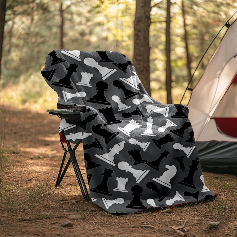 Chess Theme Printed Blanket - Perfect for Couch, Bed, Travel & Outdoor Use | Machine Washable, Cozy & Durable.