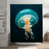 Blue Jellyfish Shower Curtain Bath Decor for Kids Bathroom Waterproof Fabric High Quality Print Free Shipping Worldwide