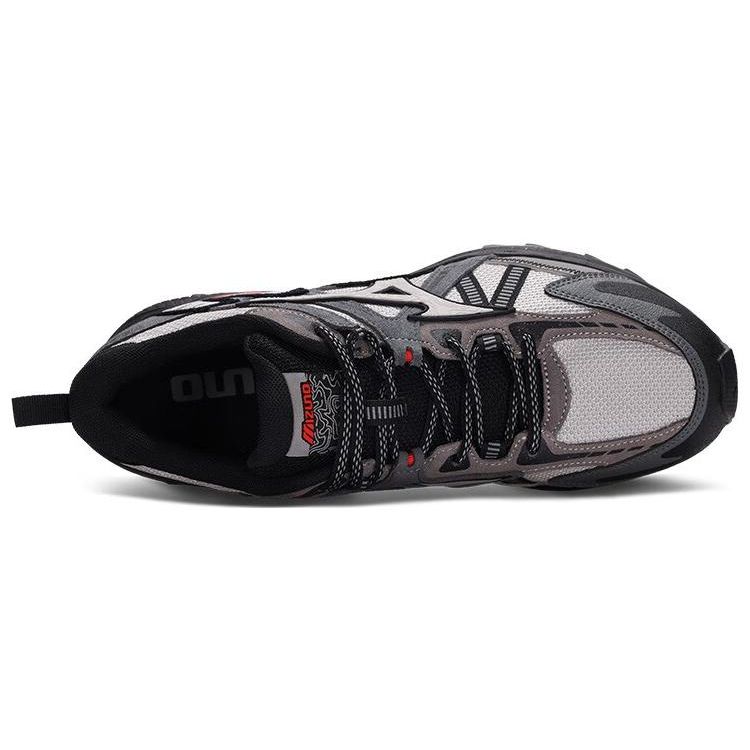 Mizuno Racer Trail Comfortable Fabric Shock Absorption Durable Low-Top Trail Running Shoes Unisex Sneakers Gray Black D1GH223804