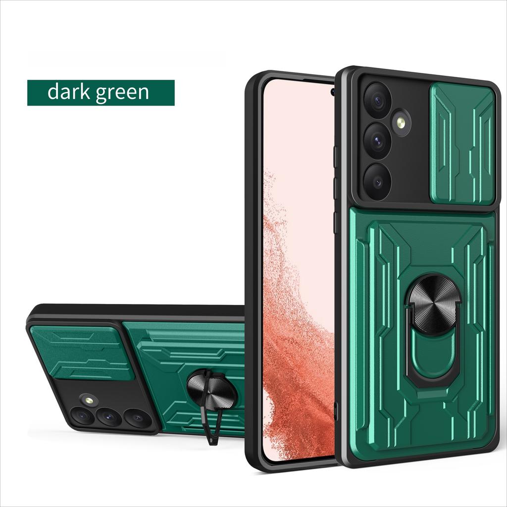 For Samsung Galaxy S21 S23 S24 S25 FE M55 M14 M53 M51 M52 S20 Plus Ultra Car Mounted Magnetic Rotating Ring Card Slot Phone Case