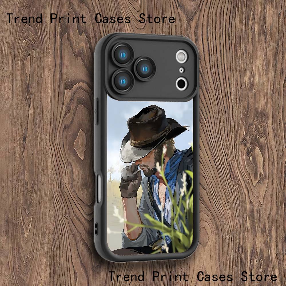 A-Arthur M-Morgan Phone Case For iPhone 17,16,15,14,13,12,11,Pro,Max,Plus,X,XS,SE4,E,Mini Black Thickened border Case