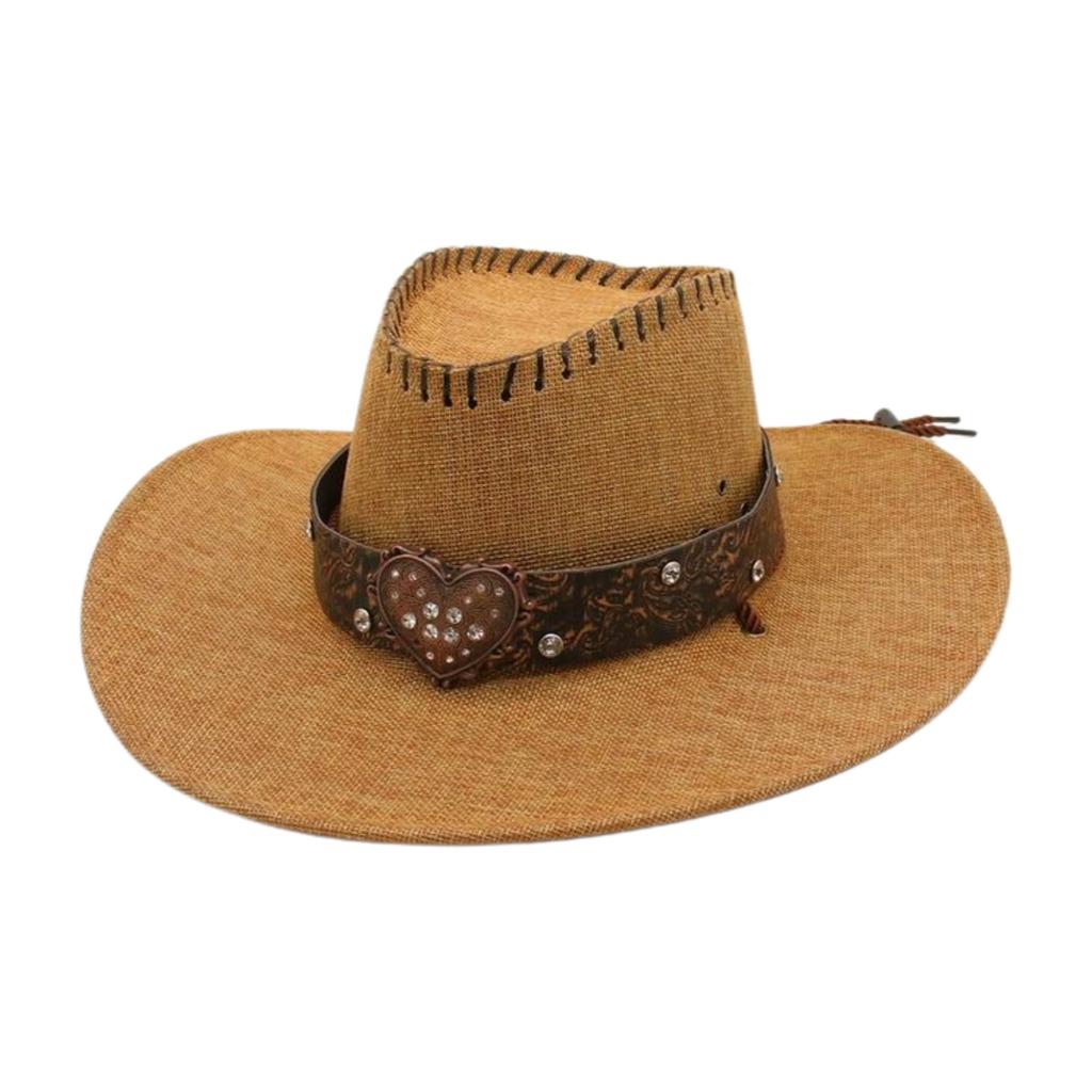 Big Eaves Western Cowboy Hat Retro Top Hat Men And Women Sun Protection Travel Vacation Outdoor Sun Hat