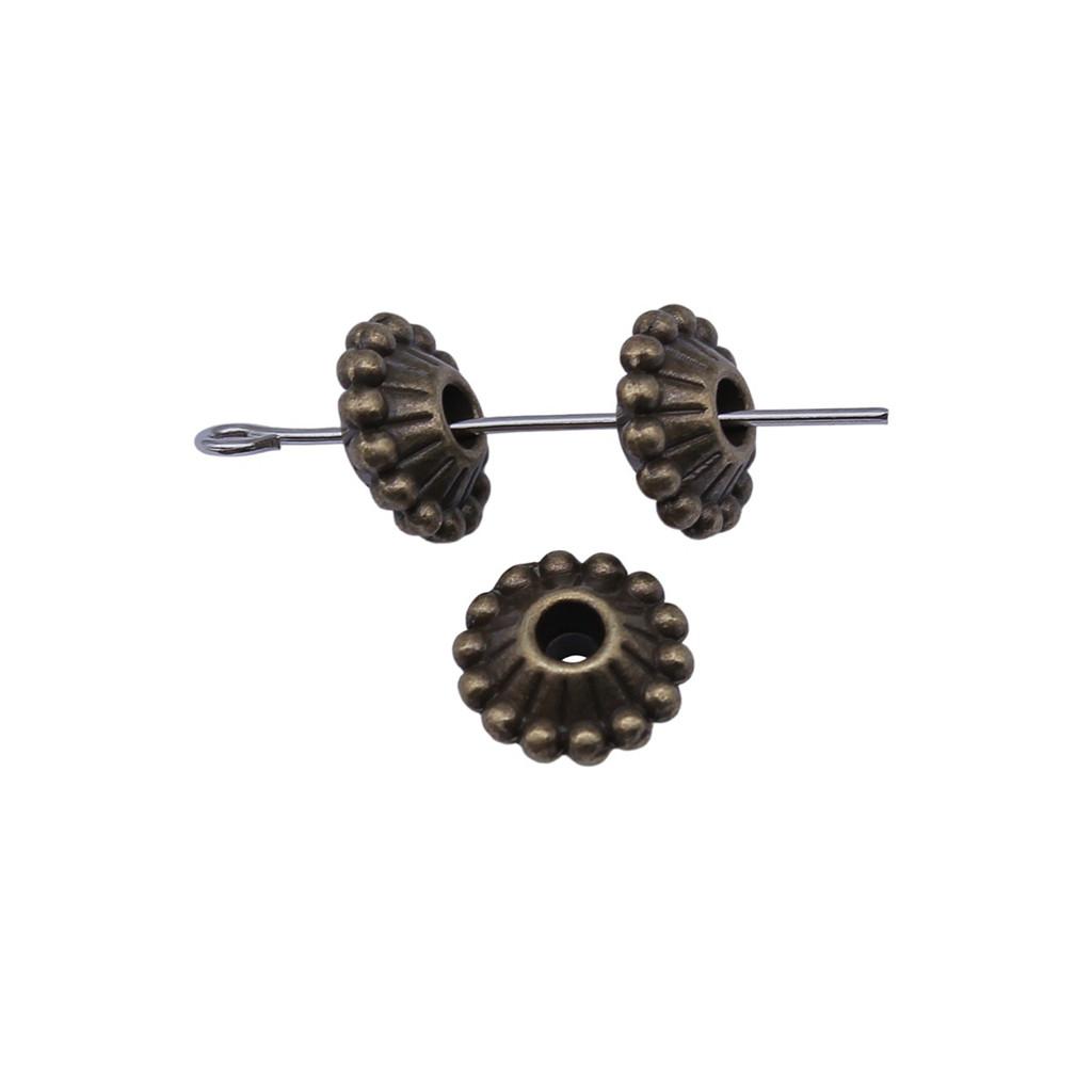Multi Color Flower Edge Spacer Beads Metal Charms For Jewelry Making Accessories
