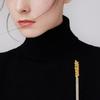 Elegant Women's Brooch with Long Thread Lapel Pin Stylish Wheat Ear Jewelry Flowing Fringe Sparkling Crystal Lapel Pins