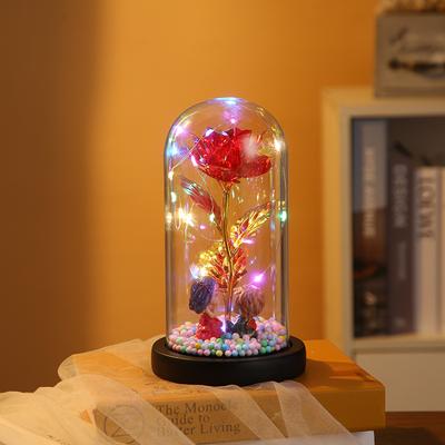 Creative and Romantic Qixi Festival Gifts, Eternal Flower Luminous Ornament Lighting, Student Desktop Led Light Ornament