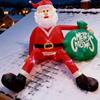 Electric Inflatable Santa Decoration with 110 V US Power Specification and Sitting Holiday Figure for Outdoor Christmas and Shop Window Displays