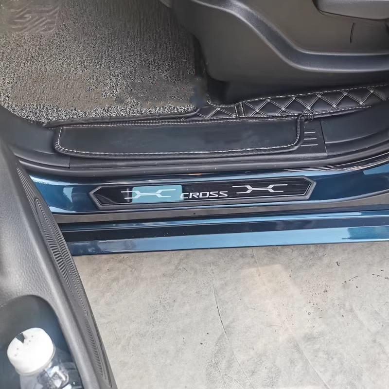 For Yaris Cross 2024 Door Sill Protector Auto Threshold Scuff Plate Stickers Steel Pedal Cover Car Styling Accessories
