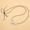 Delicate Love Necklace Adorned with Bowknot Simple Pendant Necklace Elegant Clavicular Chain Jewelry for Fashionistas