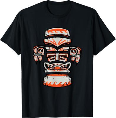 2026 New Vintage Tiki Hawaiian Polynesian Mask Four Totems Gift Soft TShirt Unisex Clothing Tops Graphic Unisex T Shirt Streetwear