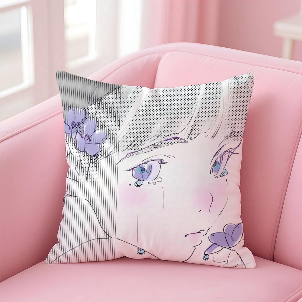 Kreative Niedliche Kawaii Japanische Kunst NNanaichi0 Kissenbezug Kissenhülle Weicher Hautfreundlicher Stoff Verdeckter Reißverschluss